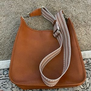 Boho leather crossbody bag